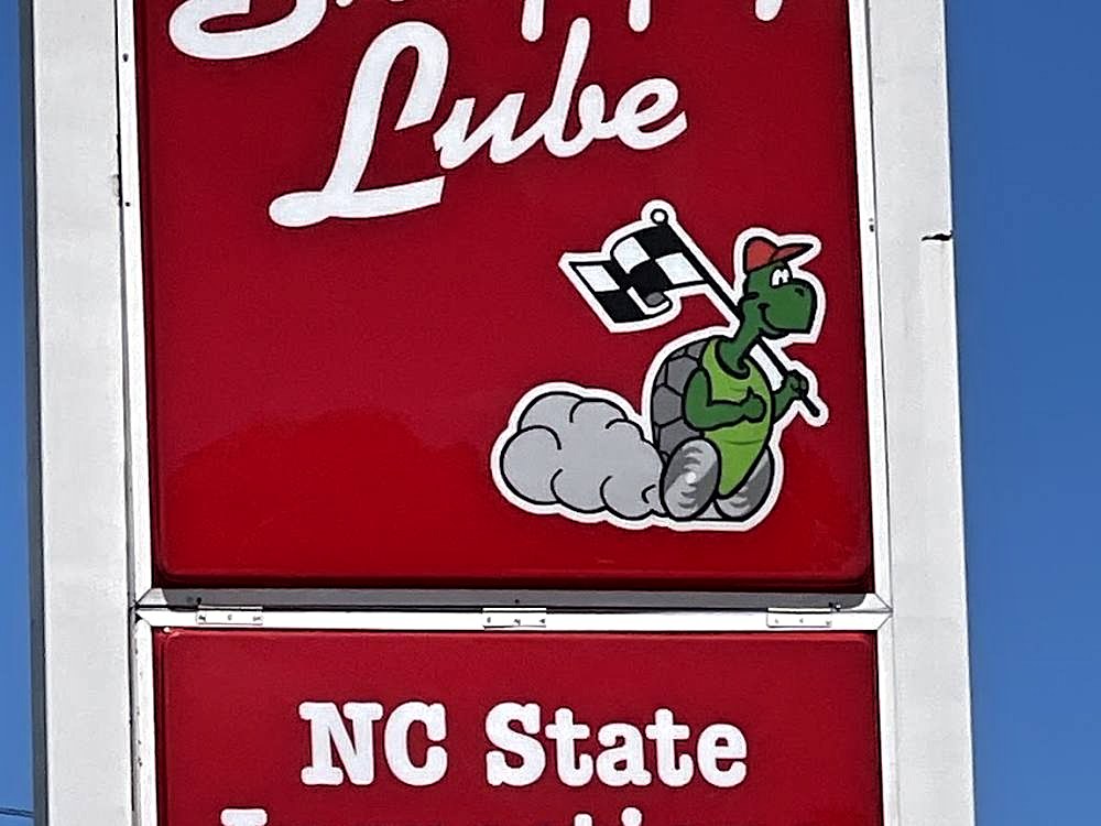 The road sign at the Burlington location